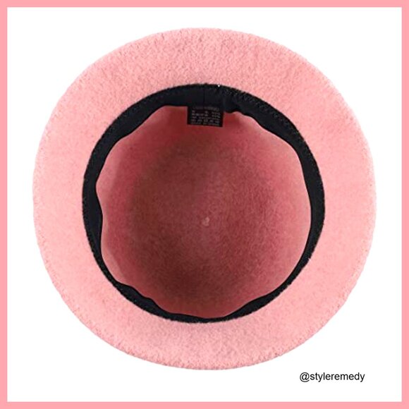 Wool Bucket Hat Winter Vintage Cloche Adjustable Drawstring Crushable